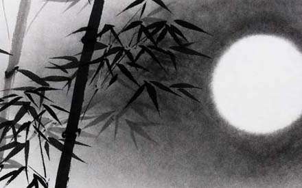 Bambous et lune
